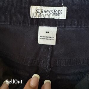 St. John's Bay Women's Black Corduroy Dress Pants Size 4 Petites